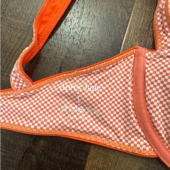 Apres June Celine Ruched Underwire Orange Bikini Top Size Large - Picture 3 of 7